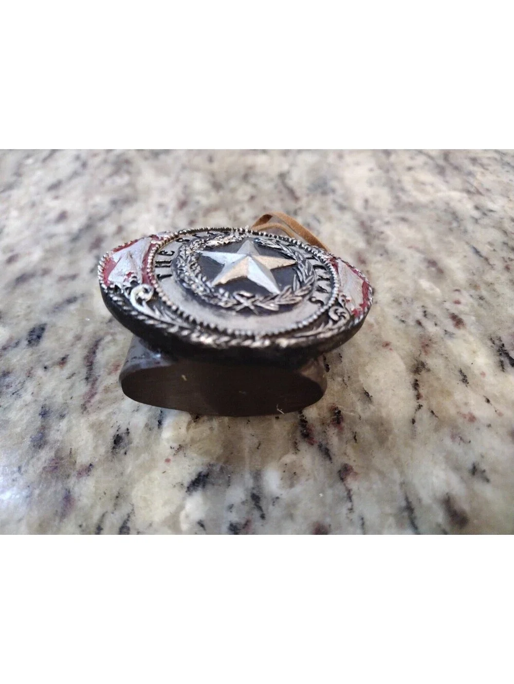 Western Cowboy Belt Buckle Texas Christmas Ornament SantaClaus Texan 2.25